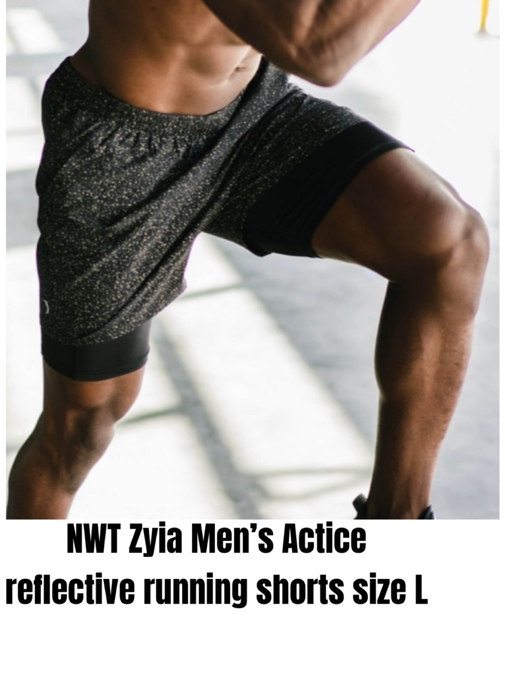 Zyia Men’s Actice reflective running shorts size L